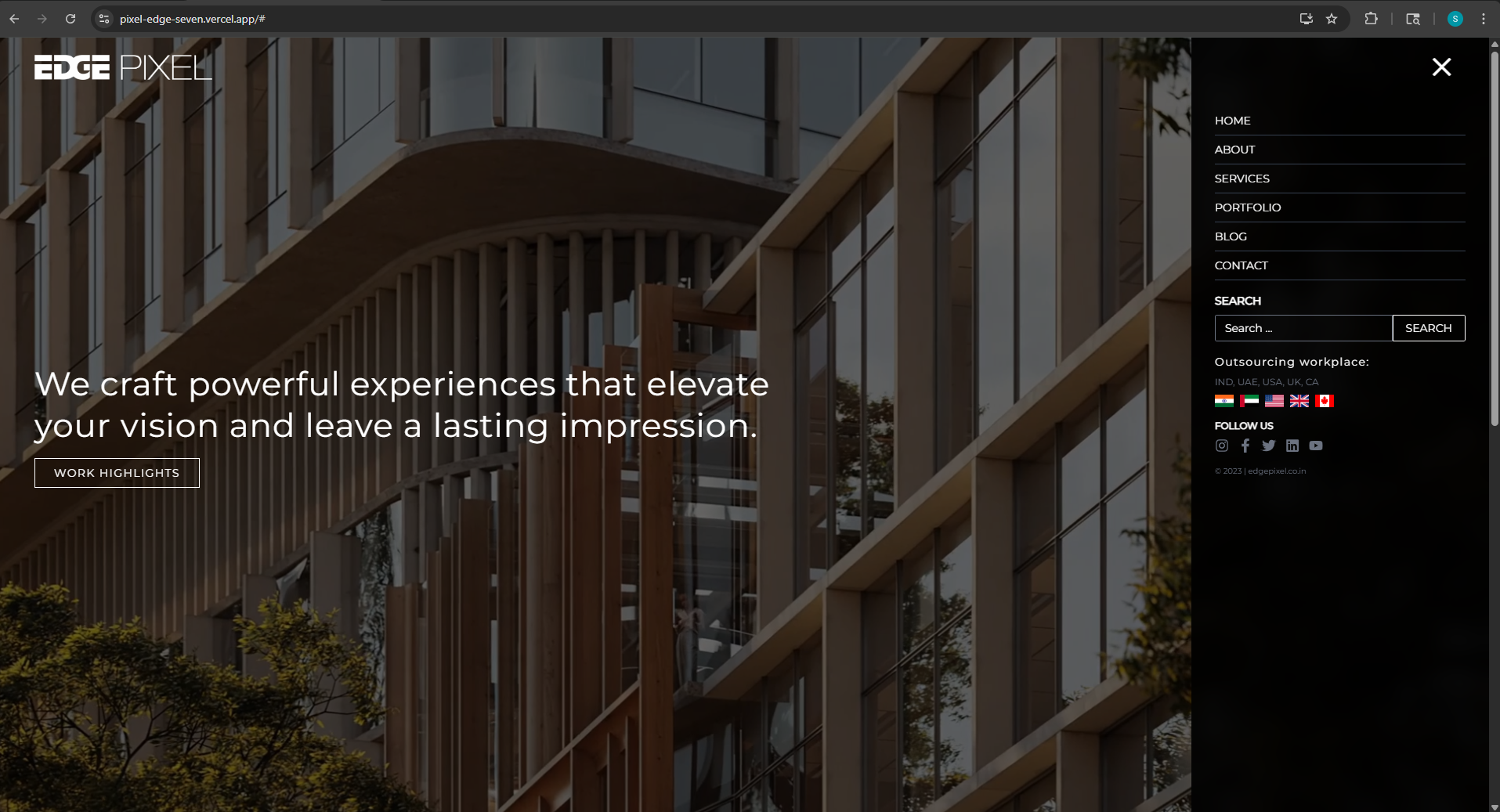 Edge Pixel Website project preview